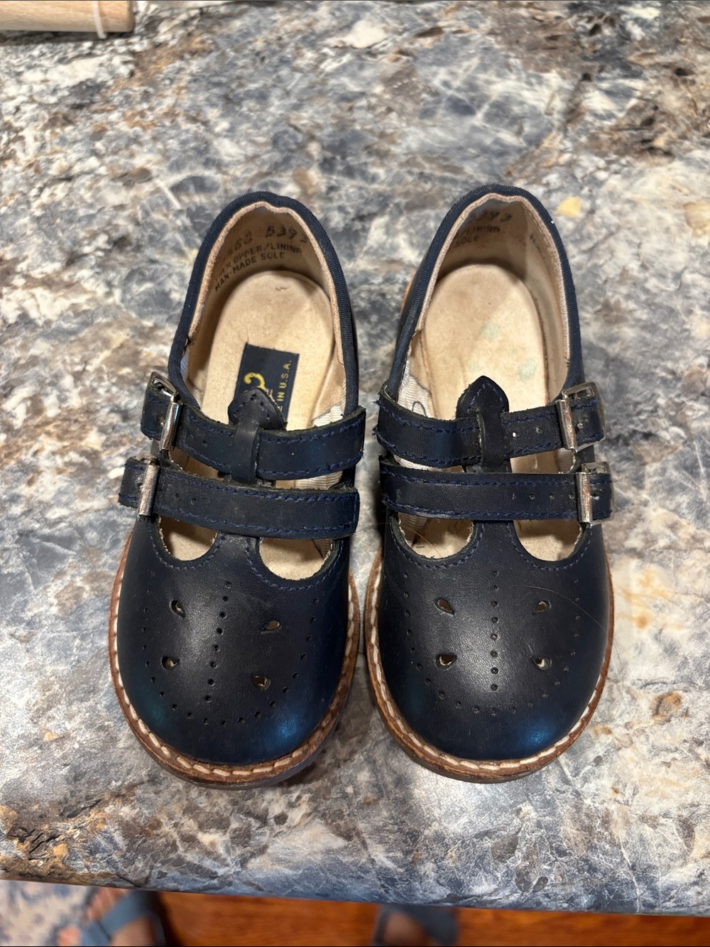 Girls' Double-Strap Mary Jane Dress Shoes - Navy